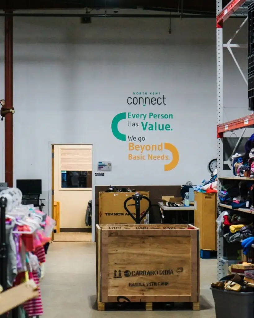 warehouse with clothes