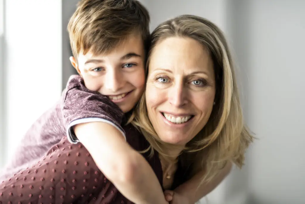 woman and son