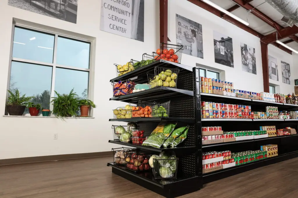 end cap and shelves in food pantry